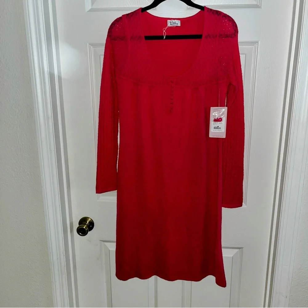 Lilly Pulitzer Alessandra dark pink fuchsia knit sweater dress new nwt large L - Picture 2 of 10